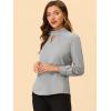 imageAllegra K Womens Work Tops Dressy Casual Shirts Mock Neck Keyhole Business Casual Long Sleeve BlouseGrey