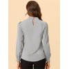 imageAllegra K Womens Work Tops Dressy Casual Shirts Mock Neck Keyhole Business Casual Long Sleeve BlouseGrey
