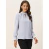 imageAllegra K Womens Work Tops Dressy Casual Shirts Mock Neck Keyhole Business Casual Long Sleeve BlouseGrey White