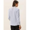 imageAllegra K Womens Work Tops Dressy Casual Shirts Mock Neck Keyhole Business Casual Long Sleeve BlouseGrey White