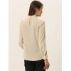imageAllegra K Womens Work Tops Dressy Casual Shirts Mock Neck Keyhole Business Casual Long Sleeve BlouseKhaki