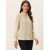 imageAllegra K Womens Work Tops Dressy Casual Shirts Mock Neck Keyhole Business Casual Long Sleeve BlouseKhaki