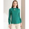 imageAllegra K Womens Work Tops Dressy Casual Shirts Mock Neck Keyhole Business Casual Long Sleeve BlouseLake Blue