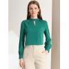 imageAllegra K Womens Work Tops Dressy Casual Shirts Mock Neck Keyhole Business Casual Long Sleeve BlouseLake Blue