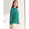 imageAllegra K Womens Work Tops Dressy Casual Shirts Mock Neck Keyhole Business Casual Long Sleeve BlouseLake Blue