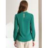 imageAllegra K Womens Work Tops Dressy Casual Shirts Mock Neck Keyhole Business Casual Long Sleeve BlouseLake Blue