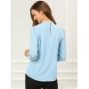 imageAllegra K Womens Work Tops Dressy Casual Shirts Mock Neck Keyhole Business Casual Long Sleeve BlouseLight Blue
