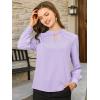 imageAllegra K Womens Work Tops Dressy Casual Shirts Mock Neck Keyhole Business Casual Long Sleeve BlouseLight Purple