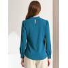 imageAllegra K Womens Work Tops Dressy Casual Shirts Mock Neck Keyhole Business Casual Long Sleeve BlousePeacock Blue
