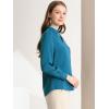 imageAllegra K Womens Work Tops Dressy Casual Shirts Mock Neck Keyhole Business Casual Long Sleeve BlousePeacock Blue