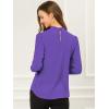 imageAllegra K Womens Work Tops Dressy Casual Shirts Mock Neck Keyhole Business Casual Long Sleeve BlousePurple