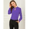 imageAllegra K Womens Work Tops Dressy Casual Shirts Mock Neck Keyhole Business Casual Long Sleeve BlousePurple