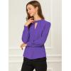 imageAllegra K Womens Work Tops Dressy Casual Shirts Mock Neck Keyhole Business Casual Long Sleeve BlousePurple