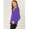 imageAllegra K Womens Work Tops Dressy Casual Shirts Mock Neck Keyhole Business Casual Long Sleeve BlousePurple