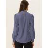 imageAllegra K Womens Work Tops Dressy Casual Shirts Mock Neck Keyhole Business Casual Long Sleeve BlousePurplegrey