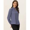 imageAllegra K Womens Work Tops Dressy Casual Shirts Mock Neck Keyhole Business Casual Long Sleeve BlousePurplegrey