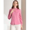 imageAllegra K Womens Work Tops Dressy Casual Shirts Mock Neck Keyhole Business Casual Long Sleeve BlouseRose Pink