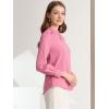 imageAllegra K Womens Work Tops Dressy Casual Shirts Mock Neck Keyhole Business Casual Long Sleeve BlouseRose Pink