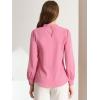 imageAllegra K Womens Work Tops Dressy Casual Shirts Mock Neck Keyhole Business Casual Long Sleeve BlouseRose Pink