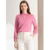 imageAllegra K Womens Work Tops Dressy Casual Shirts Mock Neck Keyhole Business Casual Long Sleeve BlouseRose Pink
