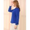 imageAllegra K Womens Work Tops Dressy Casual Shirts Mock Neck Keyhole Business Casual Long Sleeve BlouseRoyal Blue