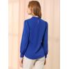 imageAllegra K Womens Work Tops Dressy Casual Shirts Mock Neck Keyhole Business Casual Long Sleeve BlouseRoyal Blue