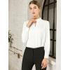 imageAllegra K Womens Work Tops Dressy Casual Shirts Mock Neck Keyhole Business Casual Long Sleeve BlouseWhite