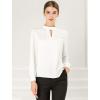 imageAllegra K Womens Work Tops Dressy Casual Shirts Mock Neck Keyhole Business Casual Long Sleeve BlouseWhite