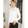 imageAllegra K Womens Work Tops Dressy Casual Shirts Mock Neck Keyhole Business Casual Long Sleeve BlouseWhite