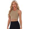 imageAllegra K Fringe Tops for Womens Y2K Raceback Top Sleeveless Sparkly Glitter Tassel Tank Crop Rhinestone TopsDark Brown