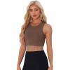 imageAllegra K Fringe Tops for Womens Y2K Raceback Top Sleeveless Sparkly Glitter Tassel Tank Crop Rhinestone TopsLight Brown