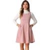 imageAllegra K Pinafore Dress for Womens Sleeveless Casual Vintage Faux Suede t Shirt DressesPink