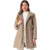 imageAllegra K Winter Trench Coats for Womens Casual Stand Collar Pea Double Breasted OvercoatBrown