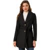 imageAllegra K Womens 2025 Winter Wrap Coat Shawl Collar Belted Single Breasted OvercoatsBlack
