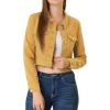 imageAllegra K Womens Denim Jackets 2025 Casual Button Down Long Sleeves Crop Jean JacketYellow