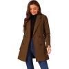 imageAllegra K Womens Notch Lapel Double Breasted Belted Mid Long Outwear Winter CoatDeep Brown