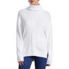 imageAllegra K Womens Oversized Sweaters Turtleneck Spilt Hem Cable Knit Pullover TopsWhite