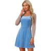imageAllegra K Womens Sparkly Glitter Velvet Mesh Sheer Sleeve Star Metallic DressSky Blue