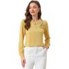 imageAllegra K Womens Vintage Peter Pan Collar Shirt Cute Lacy Trim Long Sleeve BlouseBright Yellow