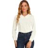imageAllegra K Womens Vintage Peter Pan Collar Shirt Cute Lacy Trim Long Sleeve BlouseWhite
