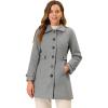 imageAllegra K Womens Winter Classic Outwear Overcoat with Pockets Single Breasted Pea CoatGrey