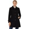 imageAllegra K Womens Winter Outerwear Overcoat Peter Pan Collar Midthigh Aline Single Breasted Pea CoatBlack