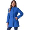 imageAllegra K Womens Winter Overcoat MidLong Stand Collar Single Breasted Coat OuterwearSea Blue