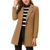 imageAllegra K Womens Winter Overcoat Notched Lapel One Buttoned MidLength Long CoatCamel
