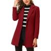 imageAllegra K Womens Winter Overcoat Notched Lapel One Buttoned MidLength Long CoatDark Red