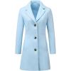 imageAllegra K Womens Winter Pea Coat 2025 Fall Single Breasted Long Outerwear Trench CoatsLight Blue