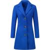imageAllegra K Womens Winter Pea Coat 2025 Fall Single Breasted Long Outerwear Trench CoatsRoyal Blue