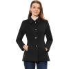 imageAllegra K Womens Work Office Winter Overcoat Single Breasted Point Collar Pea CoatBlack