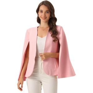 imageAllegra K Cape Sleeve Blazer for Womens Business Work Open Front Casual Jacket CoatPink