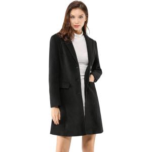 imageAllegra K Fall Coats for Womens 2025 Pea Coats Long Winter Trench CoatBlacks